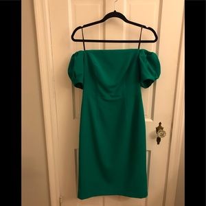 black Halo green midi dress
